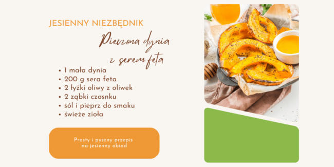 Jesienny niezbędnik – pieczona dynia z serem feta Jesienny niezbędnik – pieczona dynia z serem feta
